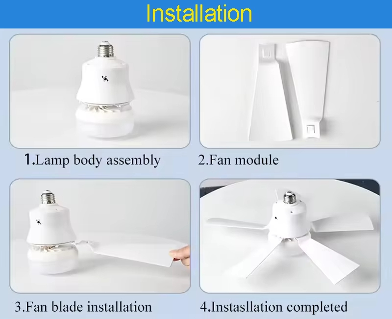 Dimmable Lamp E27 Socket LED Bulb 5 Blade Fan Light Led Bulb With Fan