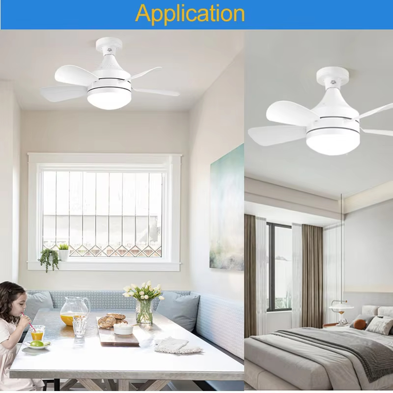 Dimmable Lamp E27 Socket LED Bulb 5 Blade Fan Light Led Bulb With Fan