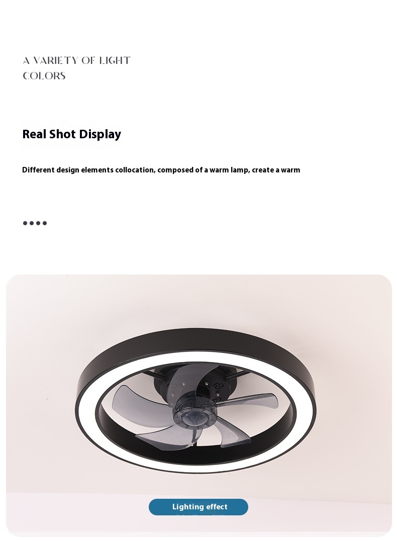 Factory Remote APP Control Smart Low Profile Ceiling Fan Light Flush Mount LED Ceiling Light 6 Wind Speeds New Technology Ceiling Fans