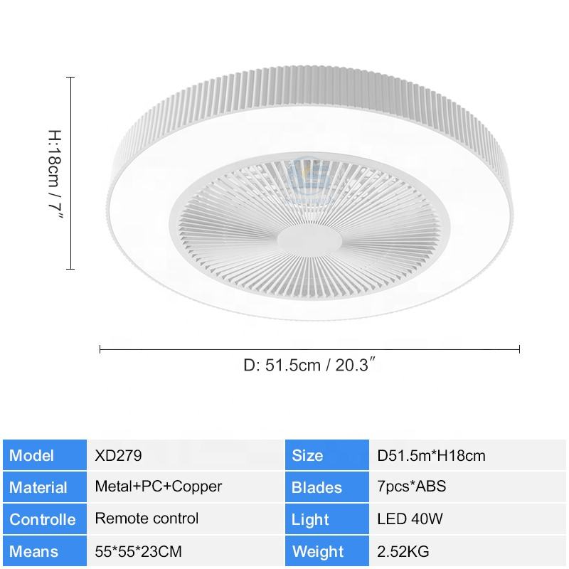 New LED Fan Lamp Wiht Light with Fan App Control Tuya Alexa Google Control