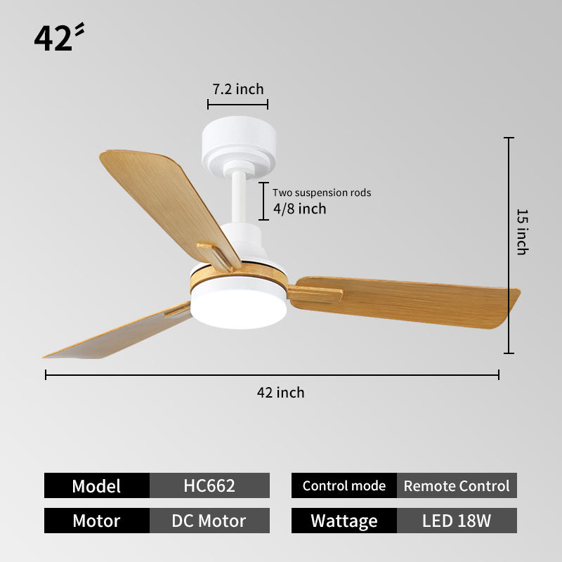 Factory Direct Ceiling Fans with Lights and Remote Dimmable 3CCT Reversible BLDC Motor ABS Blades for Bedroom Living Room