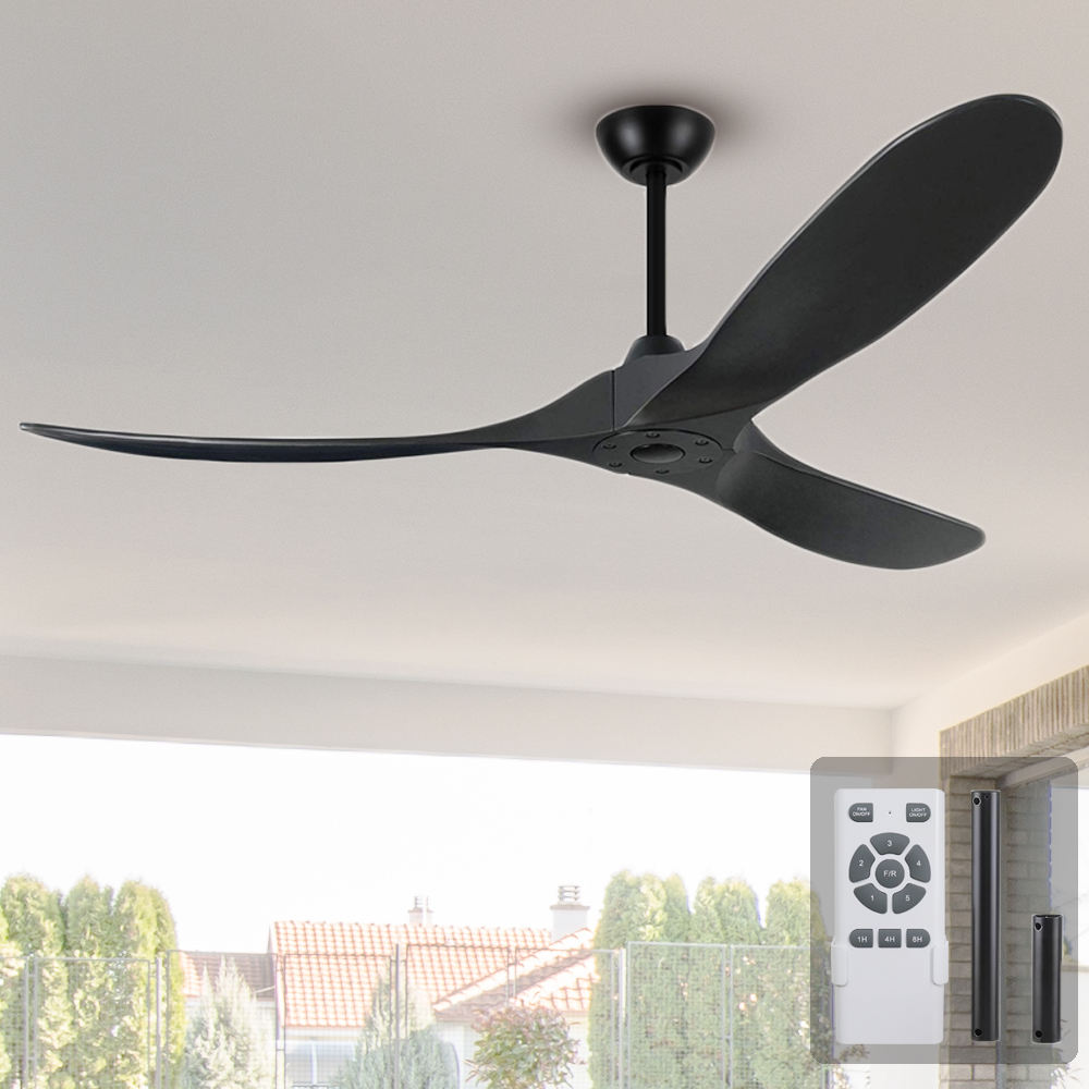 3 Blades Modern LED Ceiling Fans 60 Inch Outdoor Indoor Ceiling Fan Without Light