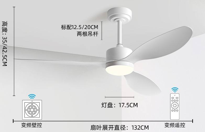 Led Ceiling Fan Simple Rose Gold Design Fancy Plastic Ceiling Fan with Remote Control