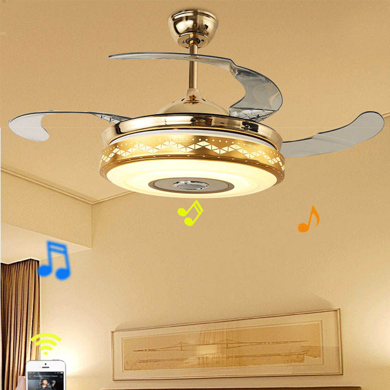 Bedroom Modern Ceiling Fans With Lights And Retractable Blades