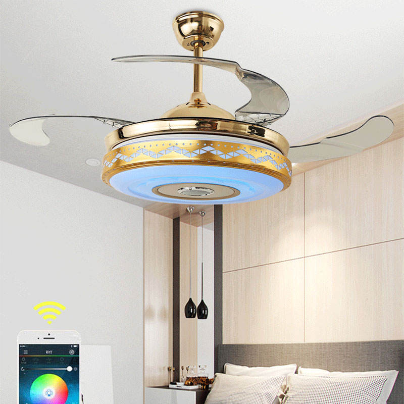 Bedroom Modern Ceiling Fans With Lights And Retractable Blades