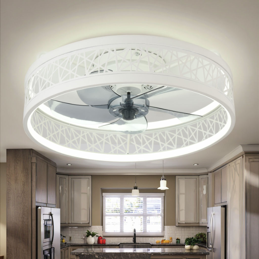Modern Ceiling Chandelier Fan With Remote Control Dining Room Bedroom ABS 50cm Large LED Ceiling Fans
