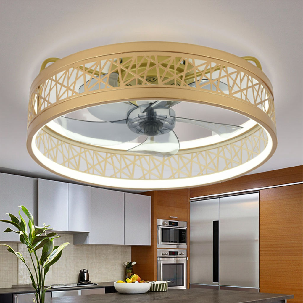 Modern Ceiling Chandelier Fan With Remote Control Dining Room Bedroom ABS 50cm Large LED Ceiling Fans