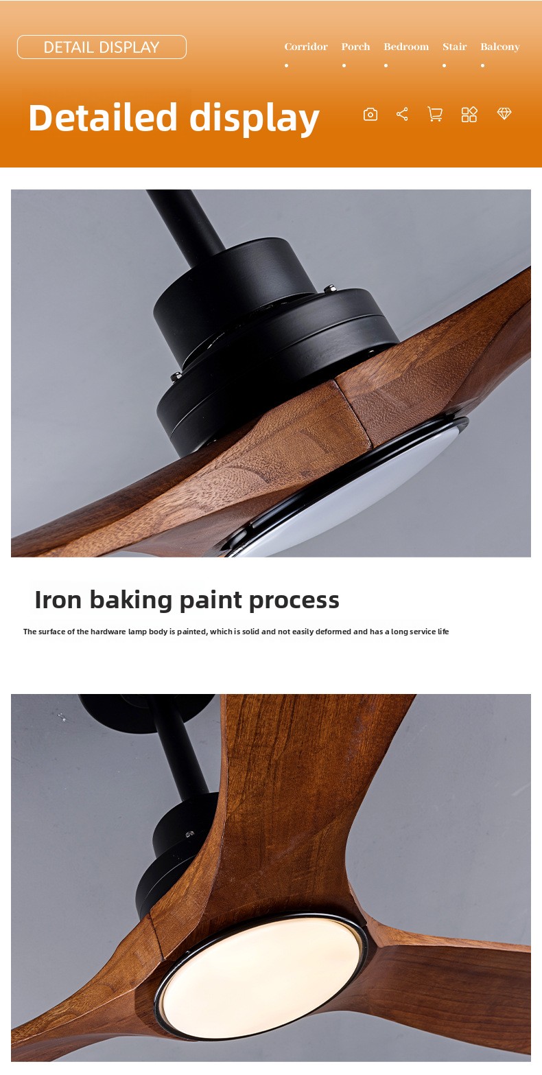 wholesale   Classical Style Electrical AC Motor Ceiling Fan , Decorative 3 Blade Modern Ceiling Fan