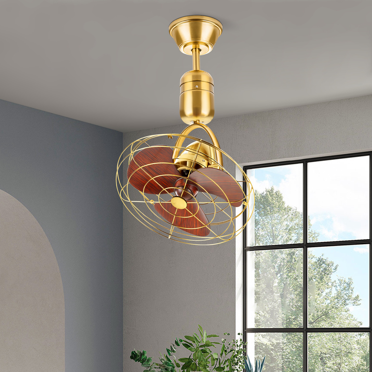 New Quiet Oscillating Fan for Study, Kitchen, and Bar Counter Dual-Purpose Wall-Mounted Ceiling Fan for Bedroom with High Airflow