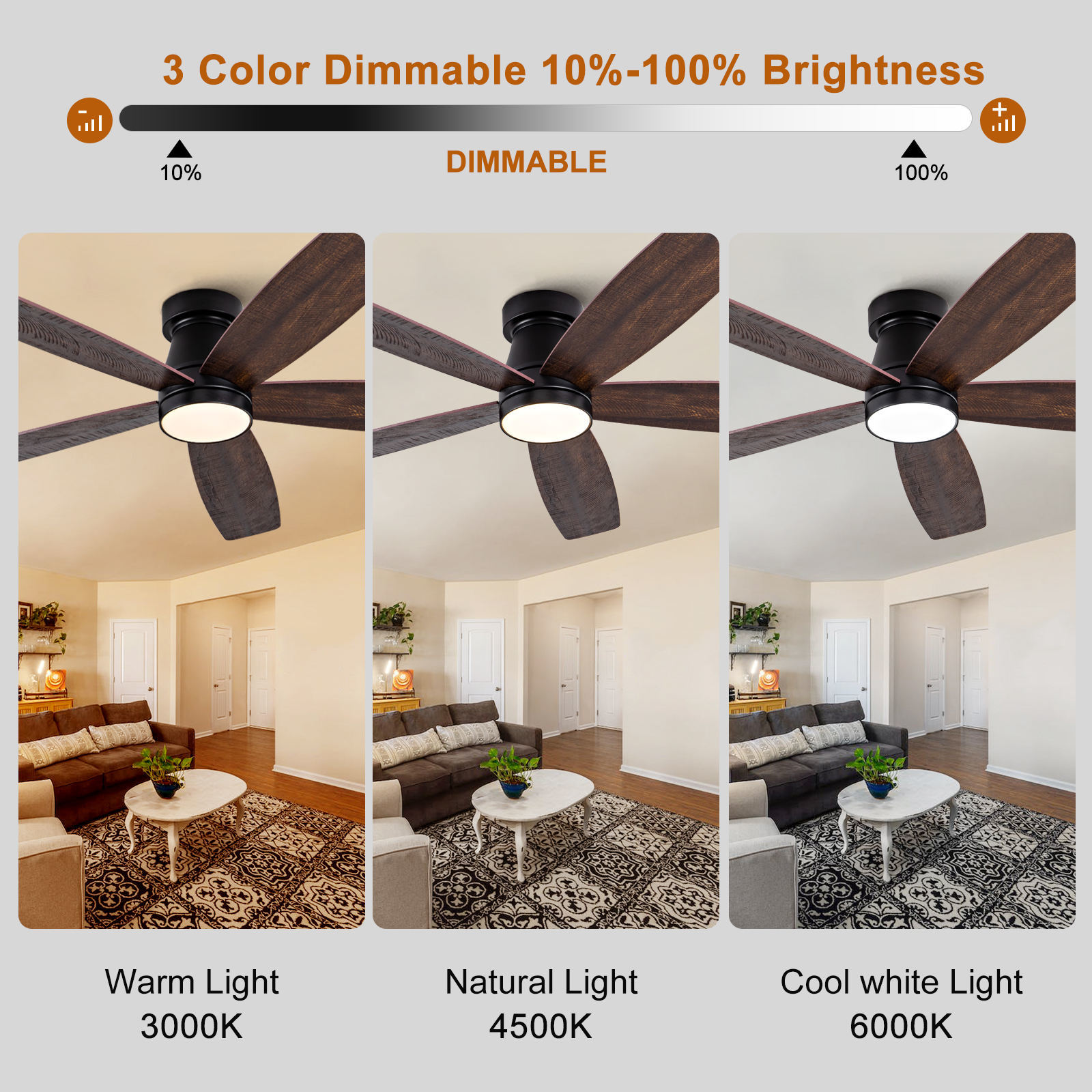 Reversible Fan Lamp Plywood 3 5 Blade Ceiling Fan With Light 52 Inch Led Ceiling Fan With Light and Remote Control for Home