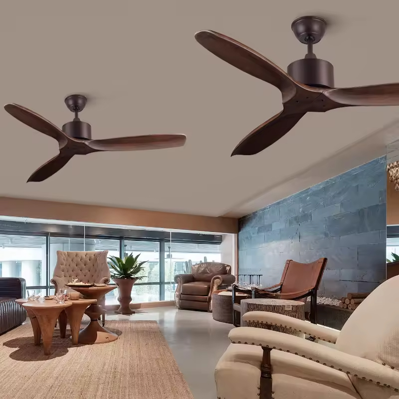 Household Decoration 52 Inch Ceiling Fan Dc Motor Wooden Indoor App Control Modern Ceiling Fan With Remote Control