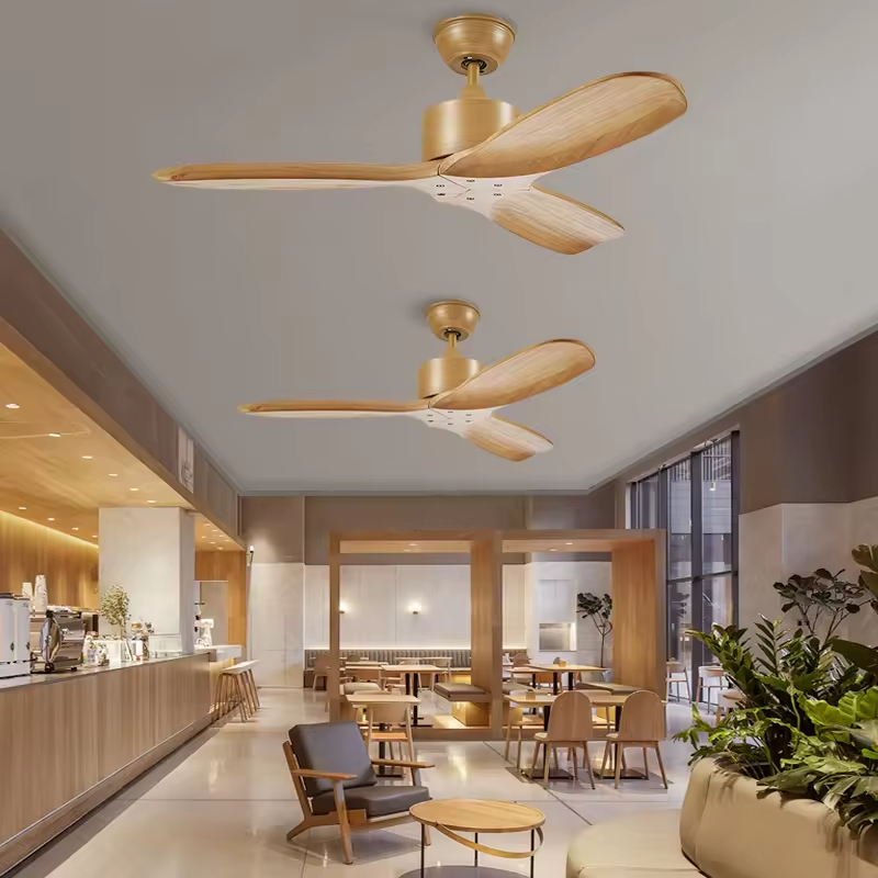 Household Decoration 52 Inch Ceiling Fan Dc Motor Wooden Indoor App Control Modern Ceiling Fan With Remote Control