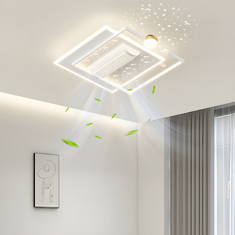 Modern 220V LED Fan Light Ceiling Fan Ultrathin Bladeless Design Remote Control Iron Body Indoor