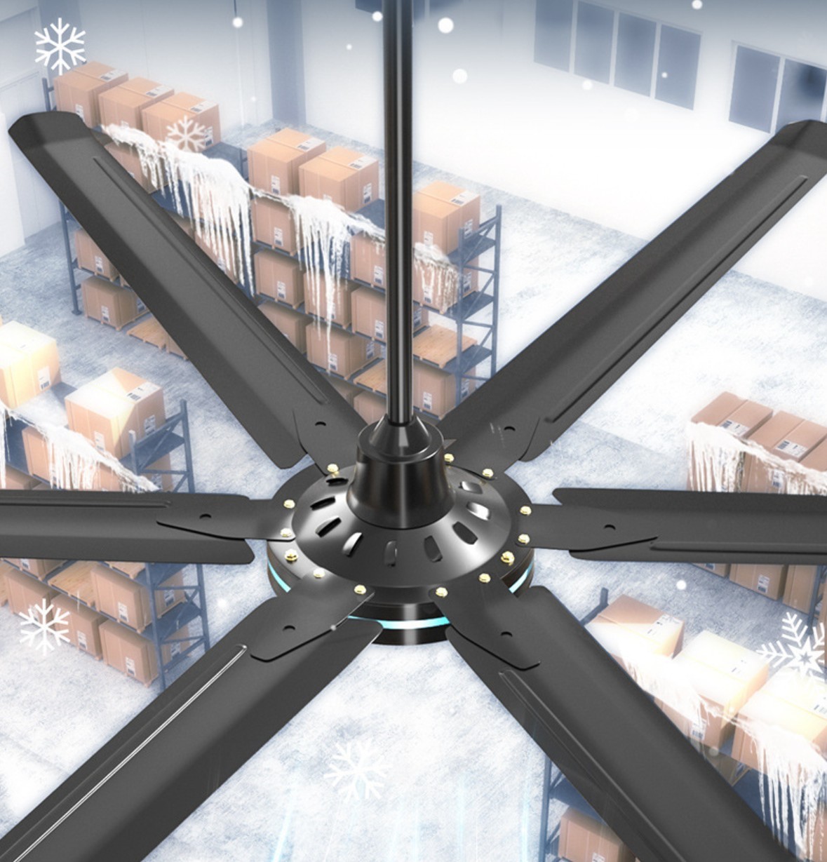 Industrial 80 100 120-Inch Aluminum DC Motor Ceiling Fan with 6 Blades Remote Control