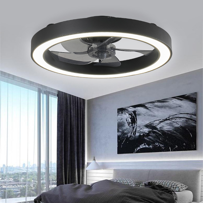2026 Modern Minimalist LED Ceiling Fan Lamp Ultra-Thin Invisible Electric Fan for Bedroom Dining Room DC Remote Control 220V