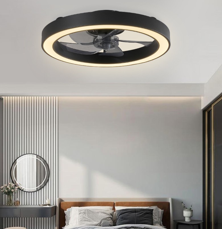 2026 Modern Minimalist LED Ceiling Fan Lamp Ultra-Thin Invisible Electric Fan for Bedroom Dining Room DC Remote Control 220V