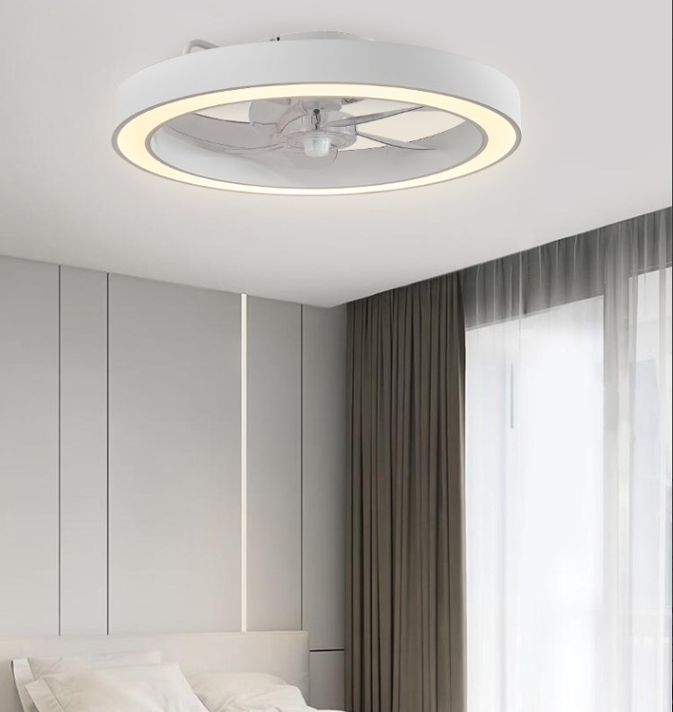 2026 Modern Minimalist LED Ceiling Fan Lamp Ultra-Thin Invisible Electric Fan for Bedroom Dining Room DC Remote Control 220V