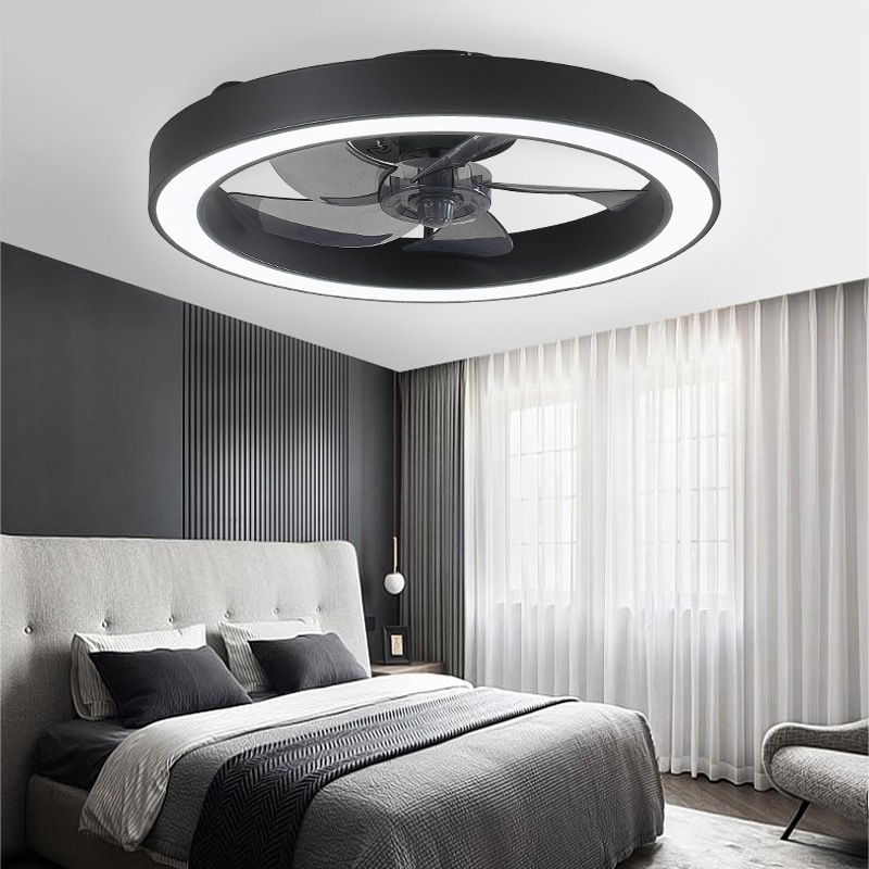 2026 Modern Minimalist LED Ceiling Fan Lamp Ultra-Thin Invisible Electric Fan for Bedroom Dining Room DC Remote Control 220V