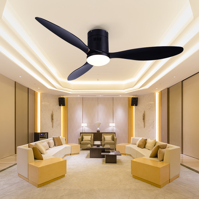 Industrial Style Energy-Saving 52 Inch 3 ABS Blades Ceiling Fan Dimmable Light Remote Control
