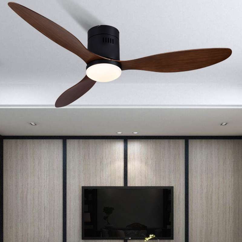 Industrial Style Energy-Saving 52 Inch 3 ABS Blades Ceiling Fan Dimmable Light Remote Control