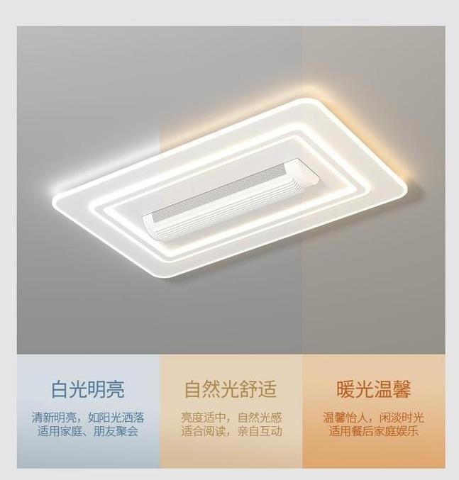 Modern Iron LED 6-Speed Dimmable Smart Bladeless Ceiling Fan with Light and Remote for Hotel Bedroom Decor