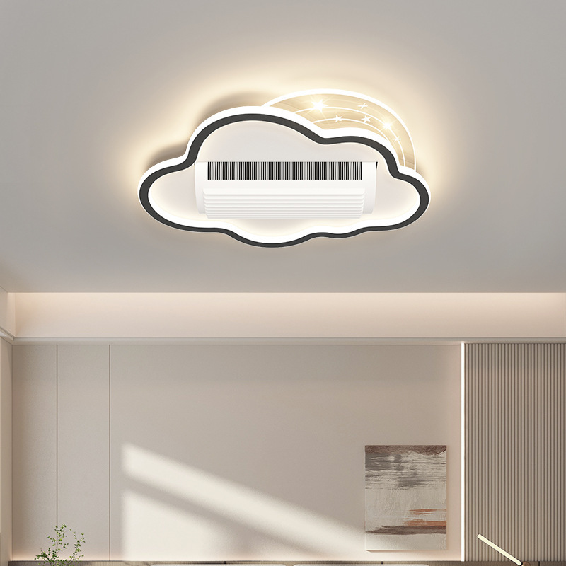 HFBH Three Color Strong Wind High Quality Anti Flicker No Blades Remote Control Silent Fan Light for Indoor Use