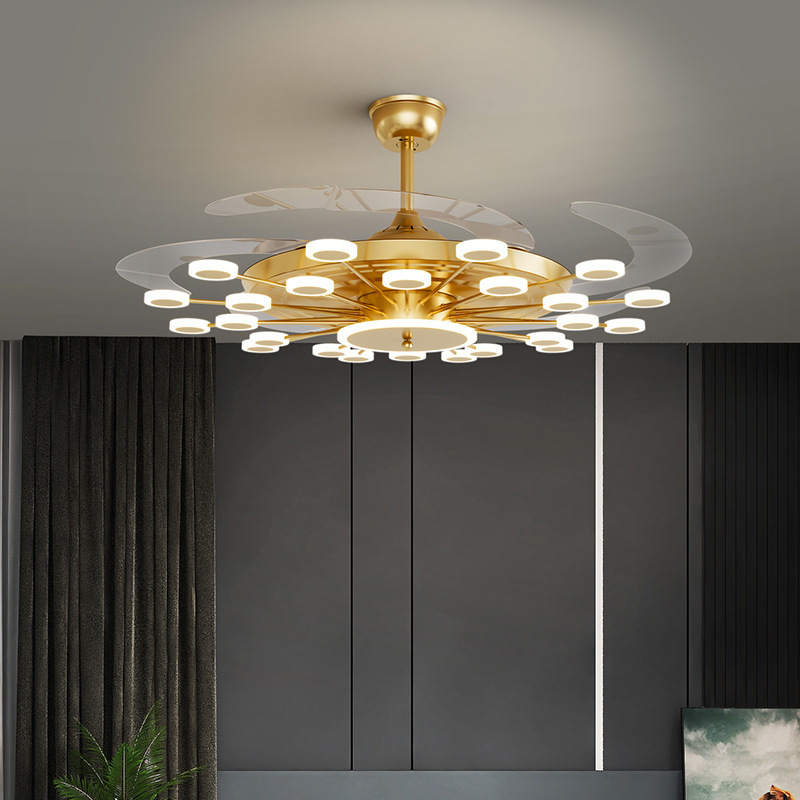 Luxury Fancy Nordic Living Room Chandelier Modern for High Ceiling Smart Celling Fan Silent 360 Degree Ceiling Fan LED
