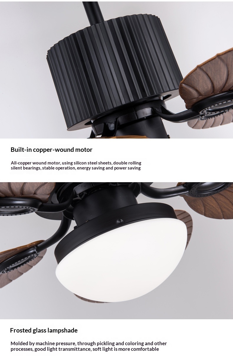 52 Inch Ceiling Fan with Light Kit  with Remote Control 5-blades ABS Fan Light