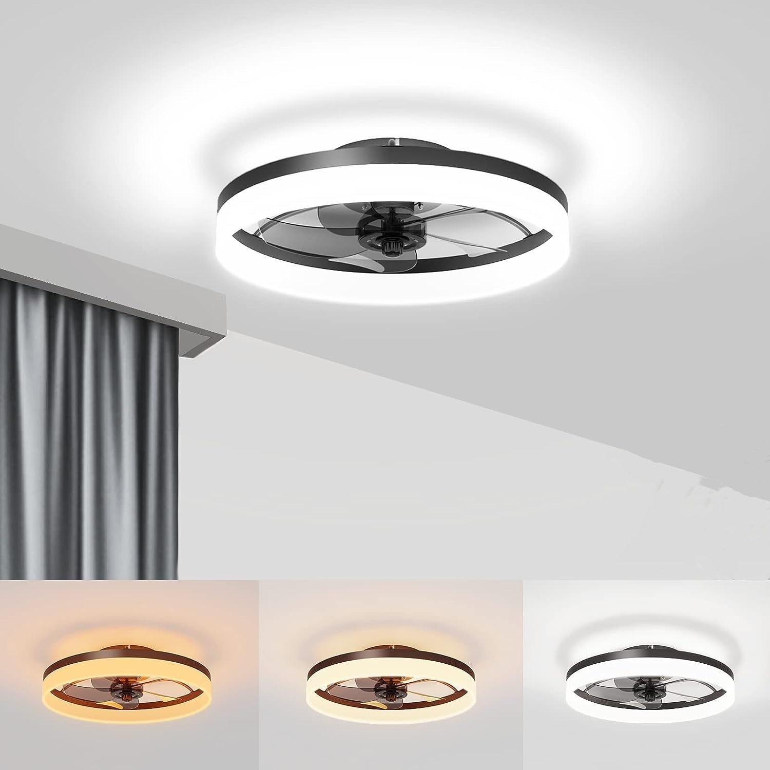 Japanese American Luxury LED Ceiling Fan Light Cross-Border Accessible for Bedroom Restaurant Wide Voltage Frequency Conversion