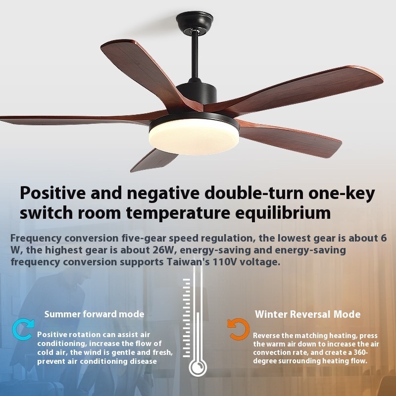 60-Inch DC Variable Frequency Ventilation Fan Energy-Saving Mute Large Air Volume for Living Room Dining Room 110V Cross-Border