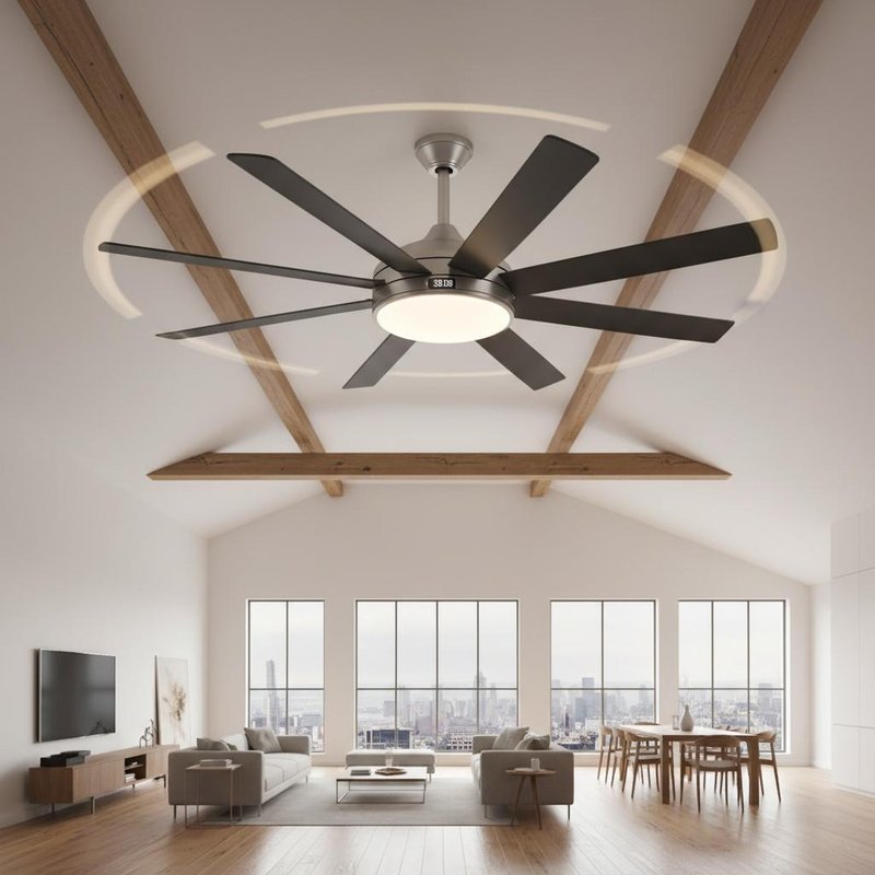 Adjustable Brightness Modern LED Ceiling Fans Including 3 to 6 Blades Noiselevel Less Than 40 DB Ideal for Large Open Areas