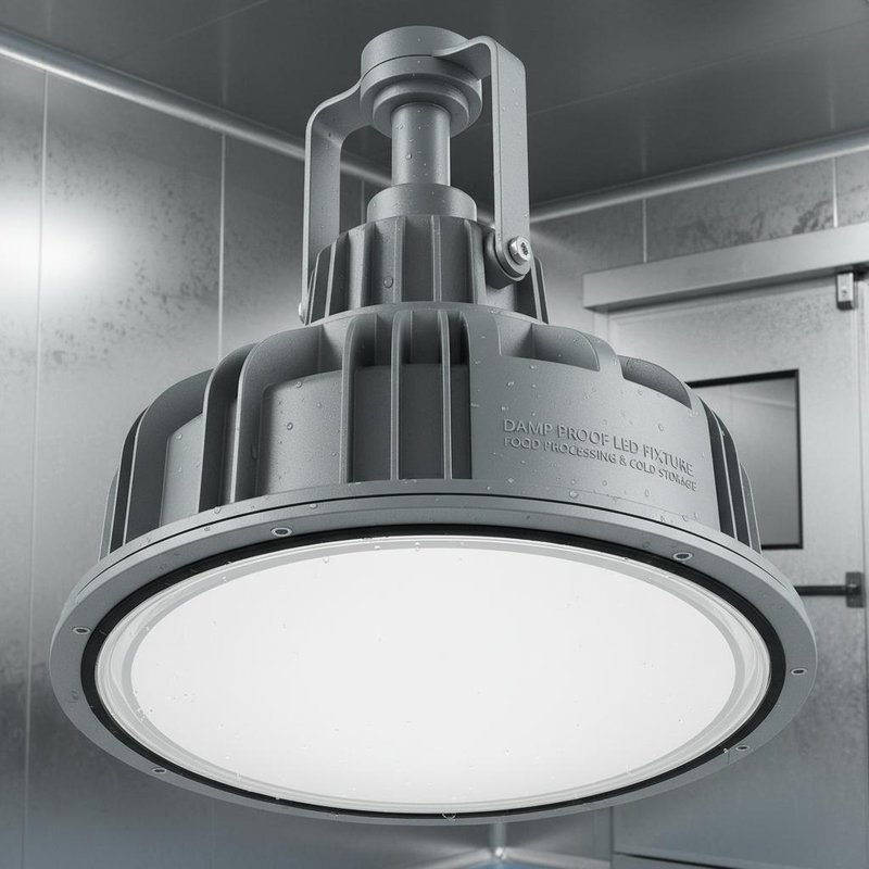 Downrod Mount Damp Proof LED Ceiling Light Durable Waterproof Fixture Perfect for Food Processing Areas and Cold Storage