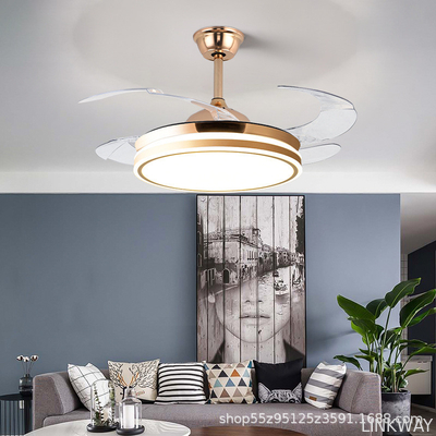 Wholesale factory Crystal Chandelier Ceiling Fan 52 Inch Bluetooth Mute Ceiling Fan Remote Control