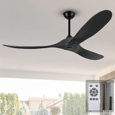 3 Ahşap Blade Modern LED Tavan Ventilatörleri Kapalı Dış Patio Tavan Ventilatörü 60 Inch