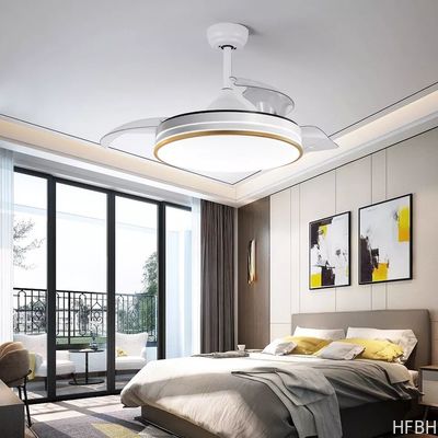 Görünmez ABS Blade Tavan Ventilatörü 42 Inç Dekoratif LED Uzaktan Kumanda Tavan Ventilatörü Işıkla