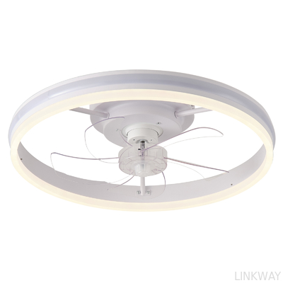 Manufacturer 20 Inch Flush Mount Ceiling Fan Light , Bedroom White Fandelier Ceiling Fan With Light