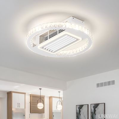 Wholesale   Bladeless 6 Speeds Dimmable Flush Mount Ceiling Fan With Light And Remote