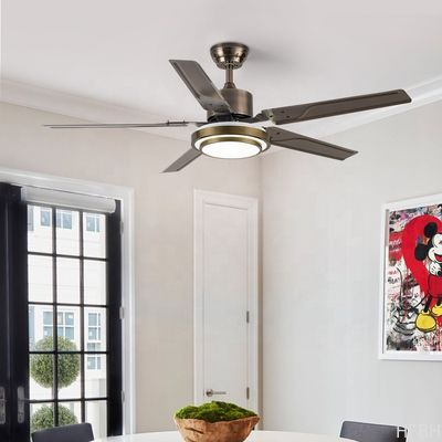 220V Home Ceiling Fans 52 Inch Five Metal Blade Ceiling Fan With Light