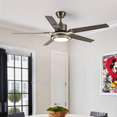 wholesale 220V Home Ceiling Fans 52 Inch Five Metal Blade Ceiling Fan With Light