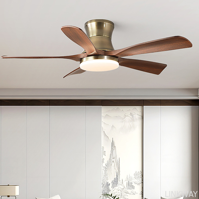 Groothandel fabriek 42/52 inch 3/5 rechte messen Houten blad plafond ventilator afstandsbediening