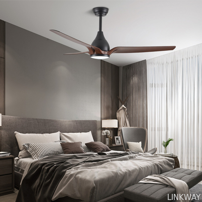 Quạt trần đèn LED hiện đại bằng nhựa ABS điều khiển từ xa có thể điều chỉnh độ sáng, động cơ DC kiểu trực thăng, bán buôn từ nhà máy