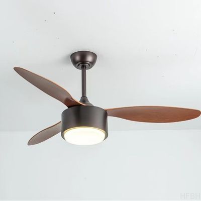 Pop Tarzı Katı Ahşap Tavan Ventilatörü DC Motoru ve LED Işığıyla
