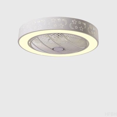 LED 천장 팬 침실 분홍색 어린이 방 디자인 간단한 안전 천장 팬