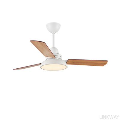 Quạt trần cánh gỗ 48'' nhà máy bán sỉ, thân đen trắng xanh xám, có đèn
