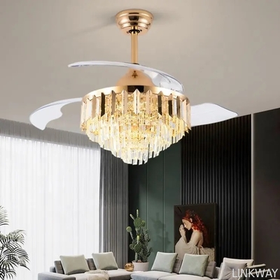 wholesale  Nordic Decorative Lighting 42 Inch Indoor Gold Dimming Remote Control Ceiling Fan Light