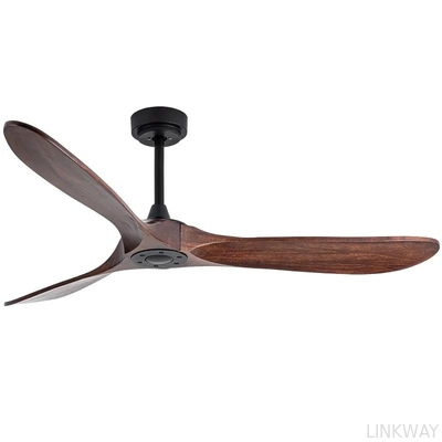 Wholesale Household 52 Inch DC Motor Solid Wood 3 Blades Modern Home Decor Mute Bldc Led Ceiling Fan With Light Remote Control