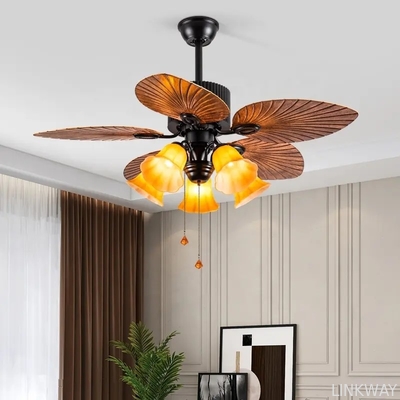 Manufacturer American Style Vintage Decorative Fan Ceiling Winding Powered Ceiling Fan With Light