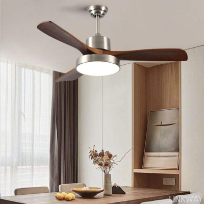 Wholesale factory 35 Inch Small Solid Wood Blades Indoor Remote Control Led Ceiling Decorative Fan with Light
