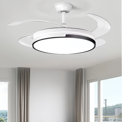 Factory Intelligent Led Ceiling Fan Modern Decorative 3 Color Led Light Smart Remote Control Invisible Ceiling Fan