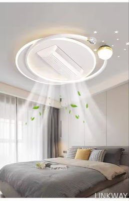 Wholesale factory Modern LED Silent Fan Lights Remote Control Three-Color Strong Wind Anti-Flicker No Blades Living Room Bedroom Dining Room Fan Lamp